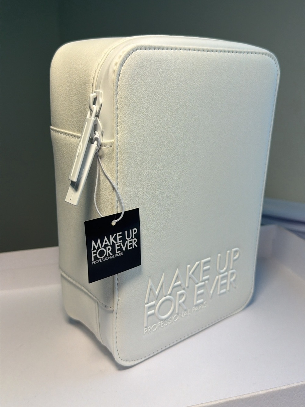 New,unused Makeup Forever White Structured Cosmetic Case